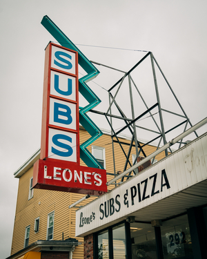 Leone's Subs & Pizza vintage sign, Somerville, Massachusetts, USA (photo)