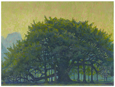 Thousand Year-Old Banyan Tree, Yangshuo, Guilin, 2019 (oil on linen)