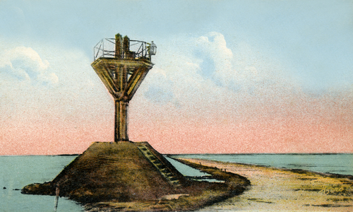 

The passage of the Gois at low tide, 1936-1940 (postcard)