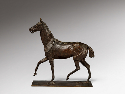 Horse walking at a raised pace, c.1881-1919 (bronze)