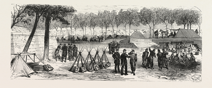Franco-Prussian War: Camp Scene Within the City Walls of Paris, France
