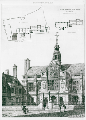 High School for Boys, Oxford (litho)