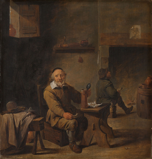 Elderly Man Seated in a Tavern, 1645 (oil on panel)