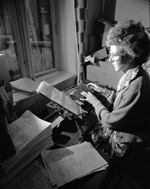 Oslo 1953: The Norwegian Gallup Institute makes polls and transfers the response …, 1953 (photo)