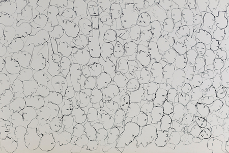 Heads, unknown date, Mimmo Paladino (ink on paper)