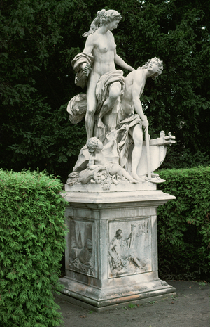 Diana and Adonis, statues in the park of Sanssouci, Potsdam, Germany (photo)