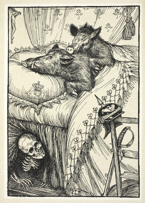 The Belgian Bed, illustration from The Kaiser's Garland by Edmund J. Sullivan, pub. 1916 (litho)