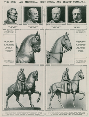 The Earl Haig Memorial: First Model and Second Compared (engraving)
