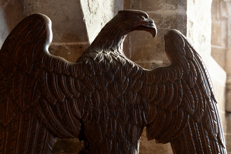 Parish church (Église Notre-Dame). Interior. Lector with an eagle (photo)