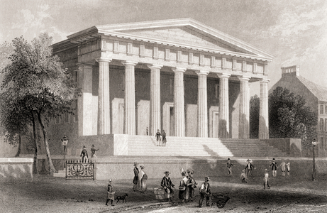 The United States Bank  Philadelphia, USA.  From a 19th century print engraved by J Tingle after W H Bartlett