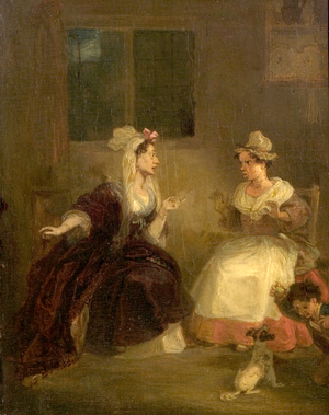 The Scandal (The Keepsake) (oil on wood)