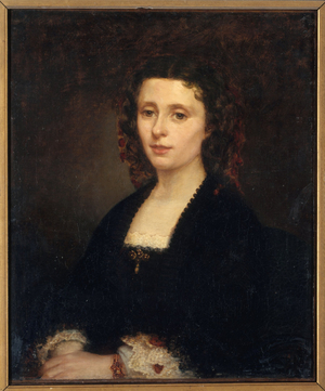 Portrait of Athénaïs Mialaret (1826-1899), Michelet's wife, in 1855 (oil)