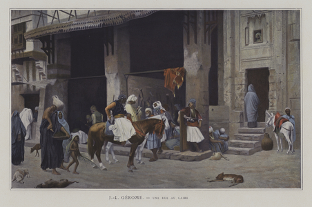 Une Rue au Caire (A Street in Cairo) (colour litho)
