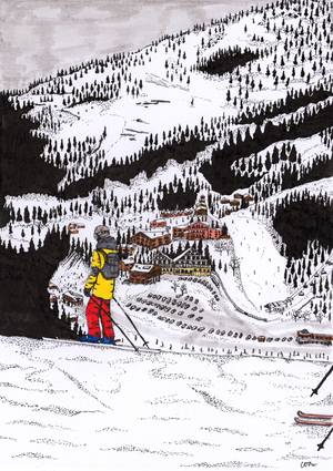 Hochfügen, 2020 (fine liner on paper)