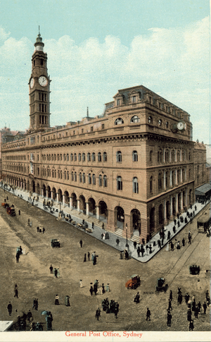General Post Office, Sydney (coloured photo)