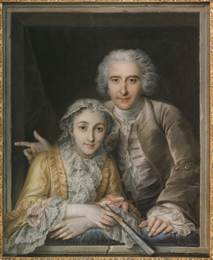 Portrait of Philippe Coypel and His Wife, 1742 (pastel on paper)