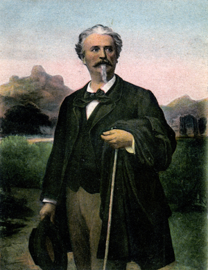 Literature. The french writer Frederic Mistral. Photo, France, 1889. (postcard)
