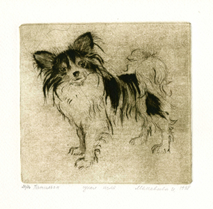 Dog, 1998 (drypoint)