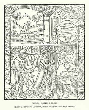 March, Lopping Trees (litho)