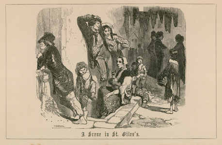 A scene in St Giles's (engraving)