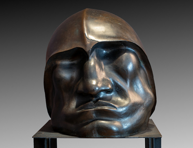 Fontanellato, Labirinto della Masone, Franco Maria Ricci Art Collection: "Head of Mussolini",  (bronze)