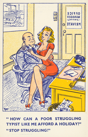 Sex in the workplace (colour litho)