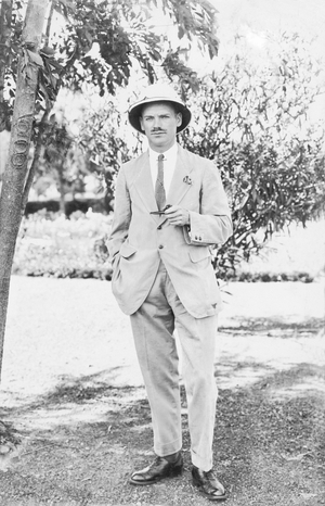 Portrait of a European man (b/w photo)