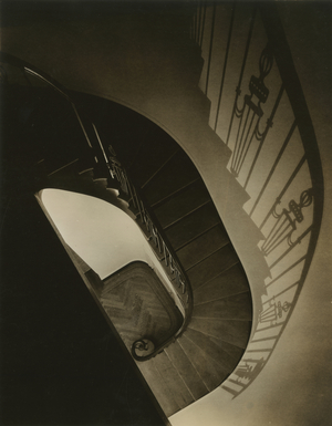Lyman Irish Company office staircase, Linden Building on E. 42nd Street, USA, c.1920-38 (gelatin silver photo)