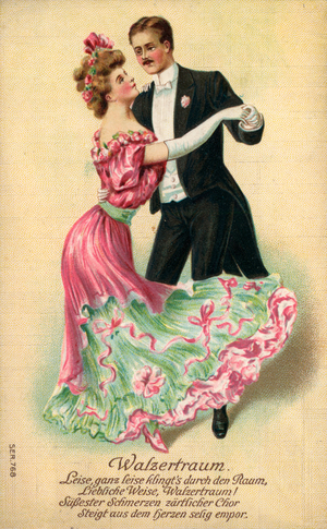 Couple dancing (chromolitho)