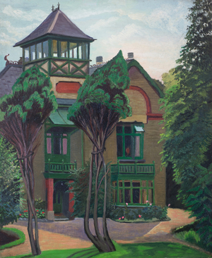 The Cedars, the Dunbar family home in Strood, Rochester from 1924 to 1946 (oil on canvas)