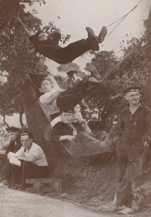 Handforth Camp: The Sailors' Afternoon Nap (b/w photo)