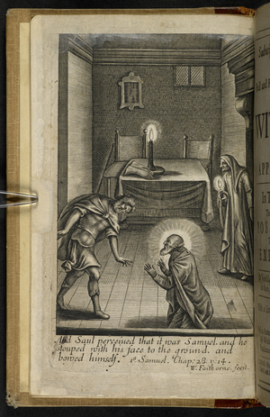 Saducismus triumphatus. Essay on the History and Reality of Apparitions. Being an account of what they are, and what they are not ... As also how we may distinguish between the apparitions of good and evil spirits, etc. by Daniel Defoe, 1727 (engraving)