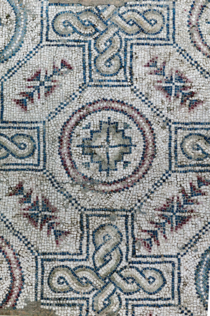 Floor mosaic depicting geometric patterns (mosaic)