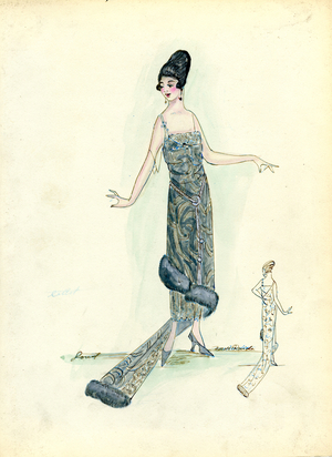 Evening Dress, Doucet, 1917 (pencil & watercolour on paper)