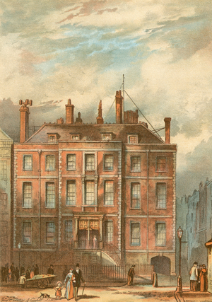 Lincoln's Inn Fields, London (coloured engraving)