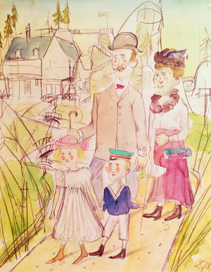 Sunday Walk, 1922 (w/c and pencil)