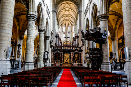 St James's catholic church, Antwerp, Belgium. Nave. (photo)