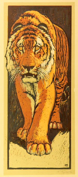 Tiger, 1967 (linocut)