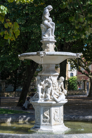 Baroque fountain on the promenade of the river Urumea, Donostia-San Sebastian. The ..., 2016 (photo)