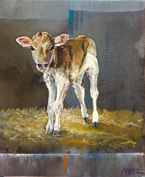 New Born Calf, 2020 (oil on canvas)
