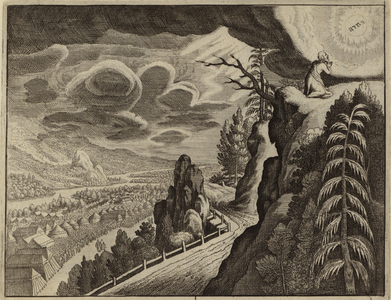 Moses speaking to God on Mount Sinai (engraving)