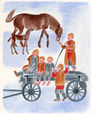 Illustration from 'The Clever Jackdaw ' by Leo Tolstoy, 1872 (gouache on paper)
