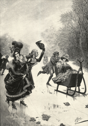 17th Century Ice-Skating NLI, Magazine Plate, UK, 1890s
