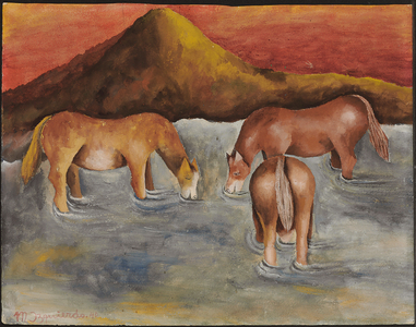 Horses in the River, 1940 (gouache on paper)