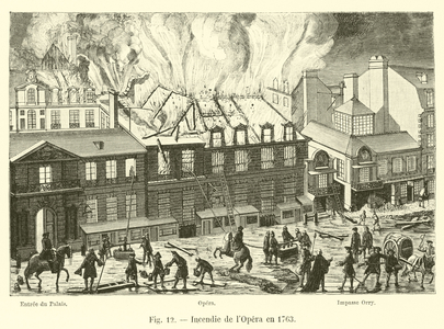 Incendie de l'Opera en 1763 (engraving)