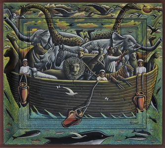The Flood, 2024 (tinted gesso on wood)