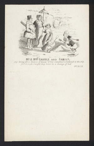 Mr and Mrs Caudle and family (engraving)
