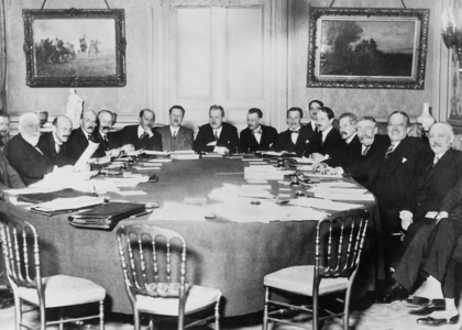 French delegation during the Second Hague Conference, 1930 (b/w photo)