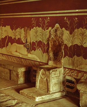 Throne room of the palace of Knossos, Heraklion, Crete