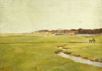 Saltmarshes at Blakeney, Norfolk, 1909 (oil on board)